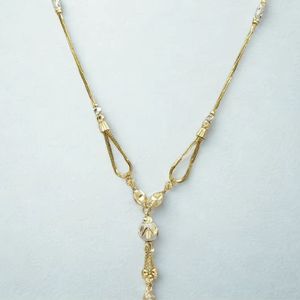 Joyería de moda con cadena larga para fiesta nupcial tradicional, diseño elegante con cuentas doradas y blancas en forma de Y, dokiyu para mujer - Product Image 3