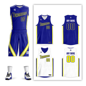 Ensemble de maillots de basket-ball personnalisés de haute qualité, design tendance, pour jeunes, vente en gros, fabriqué au Pakistan - Product Image 1