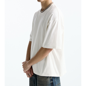Unisex Heavy Weight 100% Cotton Boxy Fit T-<b>Shirt</b> High Quality Oversized Drop Shoulder Custom Digital Printing for Men - Product Image 3
