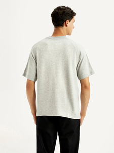 Camiseta de Manga Corta para Hombre, Cuello Redondo, Color Blanco y Gris, Corte Regular, Informal, de Algodón Tejido, Diseño Sólido, con Detalle de Bolsillo - Product Image 5