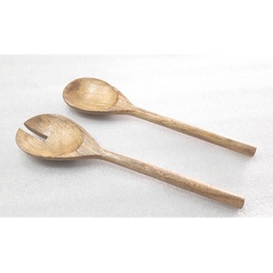 Juego de Servidores de Ensalada de Madera de Mango, Suministro Directo de Fábrica, Juego de Cucharas de Ensalada de Madera Orgánica, Cubertería de Madera Natural, Utensilios de Cocina, Vajilla - Product Image 2