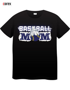 Camiseta de Béisbol Negra Formal Personalizada con Estampado Frontal, Tejida con Impresión Digital para Hombre y Mujer, de Secado Rápido y Antiencogimiento - Product Image 1