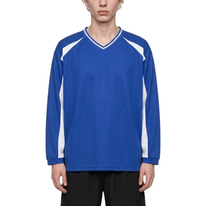 Camiseta Deportiva de Manga Larga con Cuello en V para Hombre, con Paneles de Color en Contraste, Sudadera Deportiva para Entrenamiento de Fútbol, Venta al Por Mayor - Product Image 1