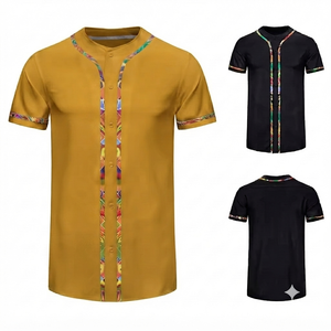 Maillot de baseball unisexe foncé à col en V, manches courtes, en maille, boutonné, respirant, pour l'été, uniforme d'équipe sportive, logo personnalisé, 100% coton - Product Image 1