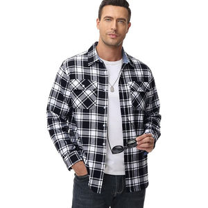 Premium Flannel Shirt Unisex Brushed Cotton Plaid Checkered Button <b>Down</b> Casual Fashion Shirt Clothing Factory Flannel Shirt - Product Image 1