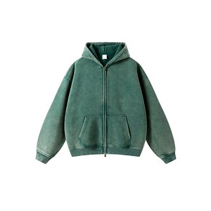 Sudadera con capucha unisex de algodón 100% con cremallera, estilo vintage, color rojo óxido, manga larga con bolsillos, venta al por mayor 2026 - Product Image 2