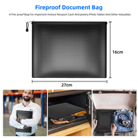 Bolsa para Documentos Ignífuga de Fibra de Vidrio Ecológica con Cierre, Tamaño A4, Carpeta Impermeable para Almacenamiento Seguro