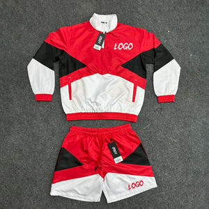 ชุดเซ็ตสองชิ้นสำหรับผู้ชายแบบสปอร์ต ผ้าไนลอนกันลม พิมพ์โลโก้ตามสั่ง ขายส่ง - Product Image 1