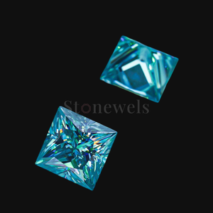 Diamante Sintético de Laboratorio con Certificación IGI, Forma Princesa, Color Azul Océano, Calidad de Exportación, para Fabricantes - Product Image 2