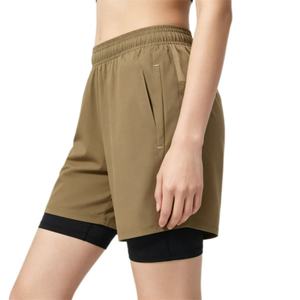 Men's Solid Colors Quick Dry Sport Shorts With Pockets Elastic Waist <b>Mid</b> Length Knitted Spandex Polyester Shorts for Men Outwear - Product Image 1