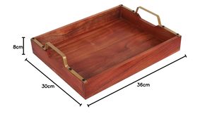 Wooden tray for coffee table decor elegant for <b>candles</b> vases books enhancing living room ambiance - Product Image 5