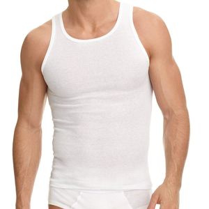 Custom <b>Men's</b> <b>Vest</b> Summer Gym Threaded Sporty Stretch Slim Fit Sleeveless Crew Neck Knitted 100% Cotton Dry-fit Tank Top Front - Product Image 6