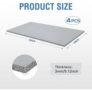 4 Pezzi Tappetino in Silicone a Doppia Faccia 8x4 per Termopressa, Accessori Resistenti in Schiuma per Macchine da Stampa HTV e Termopresse per Cappelli - Product Image 3