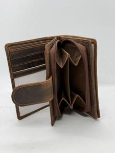 Cartera Corta de Cuero Genuino Personalizada con Cierre, para Mujer, Bifold, Impermeable, Forrada en Lino, Compacta, Porta Tarjetas - Product Image 4