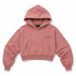 Sweat-shirt à capuche oversize pour femme ONE APEX, coupe courte, en coton épais doublé, style streetwear - Product Image 2