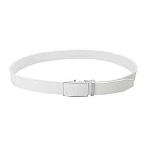 Cinturón Formal de Cuero Genuino Blanco con Hebilla Rectangular Plateada, Cierre Automático de Piel de Vaca Sólida - Product Image 4