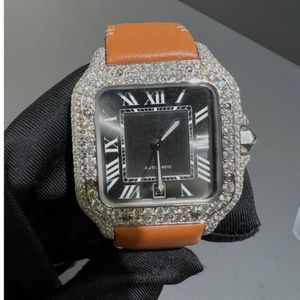 Reloj Digital de Alta Calidad con Diamantes Cultivados en Laboratorio, Caja Cuadrada de Aleación, Esfera de 40 mm, Estilo Ejecutivo, Cristal, Hip Hop - Product Image 3
