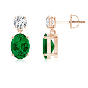 Boucles d'oreilles clous en or 10K 14K 18K et argent 925 935 avec émeraudes et diamants, bijoux de mariage tendance pour femmes, plaqué or - Vaayu Jewels - Product Image 3