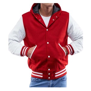 Chaqueta Varsity Blanca para Hombre, Mangas de Algodón Negro, Corte Regular, Estilo Casual, Cuello Alto, Reversible, Impermeable, para Invierno - Product Image 6