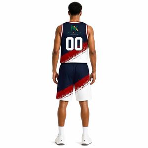 Conjunto de Uniforme de Baloncesto Personalizado para Hombre con Diseño de Pinceladas, Camiseta de Malla Sublimada y Pantalones Cortos, Ropa Deportiva para Equipo, Kit de Equipamiento para Juego, Venta OEM Profesional - Product Image 3