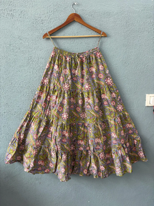 Jupe en coton imprimée à la main, jupe traditionnelle à l'impression en bloc, jupe d'été imprimée pour femmes, cadeau pour elle - Product Image 5