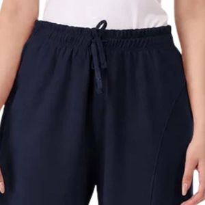 <b>Women's</b> <b>Navy</b> <b>Blue</b> Wide Leg Drawstring Pants Elastic Waist Loose Fit Casual Lounge Trousers Soft Relaxed Everyday Wear <b>Women</b> - Product Image 2