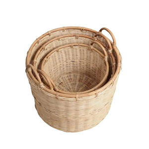 Paniers de rangement en rotin tressé à la main Vista avec poignées (lot de 3) - Product Image 2