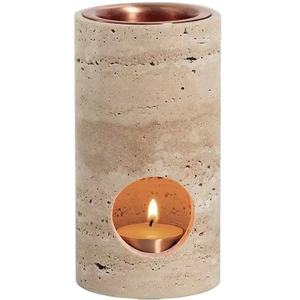 Bloc de marbre blanc naturel poli à la main, bougeoir pour hôtel, SPA et centre de table de salon - Product Image 3