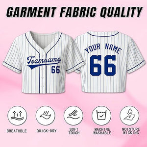 Camiseta Corta de Béisbol Personalizada para Mujer, Blanca, con Nombre y Número del Equipo, para Conjuntos y Celebraciones - Product Image 2
