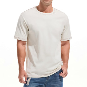 Premium Heavy Cotton 100% Organic <b>Plain</b> Solid Men's T-Shirts Oversized Casual Style <b>Canvas</b> Fabric Streetwear T Shirts For Men - Product Image 5
