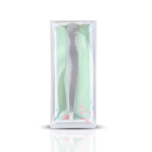 Pinzas de Precisión para Pestañas de Acero Inoxidable con Puntas Dentadas en Colores Plateado, Verde, Naranja y Rosa - Product Image 5