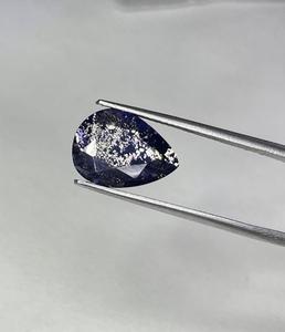 Iolite bleue naturelle brillante facettée, taille poire, pierre de soleil. - Product Image 4