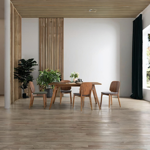 Modern Midcentury Dining <b>Chair</b> with Curved Walnut Backrest and Olive Green <b>Upholstered</b> Seat for Minimalist Dining Room - Product Image 1
