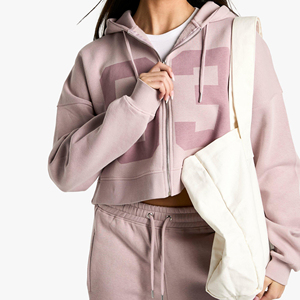 Custom Women's Winter Solid Hooded Cargo Tracksuit <b>Set</b> High Neck Crop Top and <b>Joggers</b> 2 Piece <b>Matching</b> Pockets Casual Outfit - Product Image 3