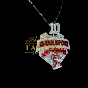 Custom Christian 925 Sterling <b>Silver</b> 10K Gold Plated Hip Hop JIHAR SPORT <b>Charm</b> Pendants VVS Moissanite GIA Certified Personalize - Product Image 3