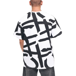 เสื้อยืดโอเวอร์ไซส์ผู้ชายดีไซน์ใหม่ แฟชั่นล่าสุด คุณภาพสูง คอกลม สกรีนโลโก้ตามสั่ง เสื้อยืดโอเวอร์ไซส์พิมพ์ลายสำหรับผู้ชาย - Product Image 5