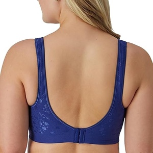 Sujetador deportivo sin aros para mujer, copa completa, espalda cruzada, diseño de puntos, licra, nailon, tirantes ajustables, transpirable, para todas las estaciones - Product Image 3