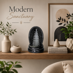Temple Style Ceramic Backflow <b>Incense</b> Burner Waterfall Cascade <b>Cone</b> Holder | Handmade Aromatherapy Meditation Zen Home Decor OEM - Product Image 2