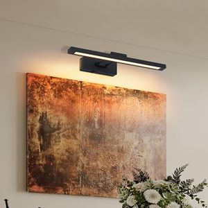 Appliques murales LED noires de 16 pouces à piles, à intensité variable, avec télécommande et minuterie, rechargeables, pour éclairage de tableaux et peintures - Product Image 3