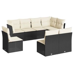 Conjunto de Sofás Modulares Grandes de Ratán PE Negro para Jardín, Muebles de Exterior Elegantes y Duraderos - Product Image 2