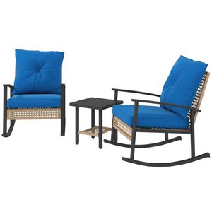 Set di Mobili da Bar in 3 Pezzi Blu per Cortile e Giardino - Product Image 5