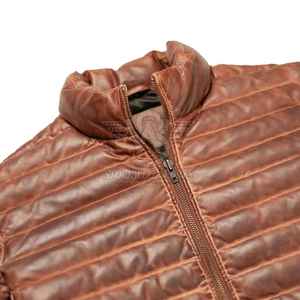 Nueva Chaqueta de Invierno de Cuero Vacuno con Relleno, en Oferta, Ecológica, Resistente al Viento, para Hombre, MOQ Bajo - Product Image 2