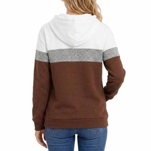 Sudadera con Capucha Personalizada para Mujer, Diseño Color Block, 100% Algodón, Tejido de Punto, Estilo Otoñal, Sudadera Casual de Alta Calidad, OEM - Product Image 4