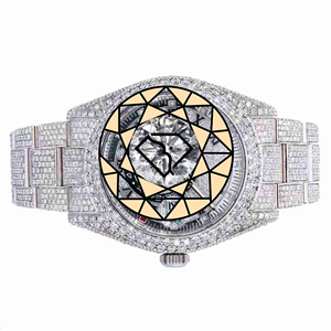 Men VVS1 Lab Diamond Quartz Movement Iced Skeleton Dial Square <b>Case</b> Fully Set Stainless Steel Luxury Unique Wrist <b>Watch</b> - Product Image 4