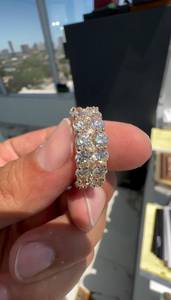 Bague éternelle double rangée en or pour femme |   Bague d'anniversaire de mariage en diamant de laboratoire Full Eternity |   Certifié IGI Luxe - Product Image 1