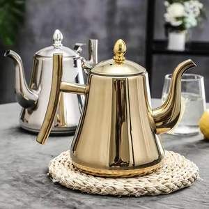 Théière en acier inoxydable martelé avec poignée, cafetière arabe, bouilloire à thé en métal pour la maison, l'hôtel, le restaurant - Product Image 4