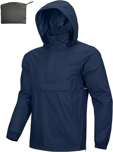 Veste coupe-vent décontractée pour homme, légère, zippée, imperméable, respirante, pour la randonnée en plein air - Product Image 5