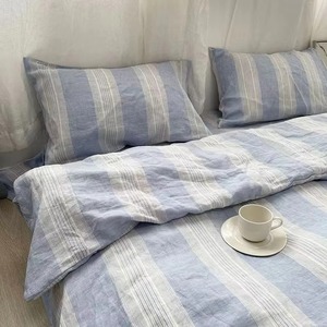 Offre Spéciale Prix Bas Ensemble de Literie en Lin Pur 100% Lavé à la Pierre avec Fermeture à Nouer, Housse de Couette et 2 Taies d'Oreiller - Product Image 2