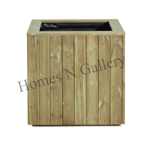 Best Selling Outdoor <b>Wooden</b> <b>Planters</b> Pots Handmade with Attractive Minimalist Design Natural Finishing Low Price - Product Image 2