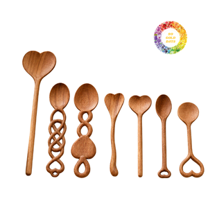 Cucharas de Amor de Diseño Japandi Hechas a Mano, Chapadas en Oro Espejo, Regalos Personalizados para Parejas de Boda, Compromisos, Aniversarios, Bodas - Product Image 3